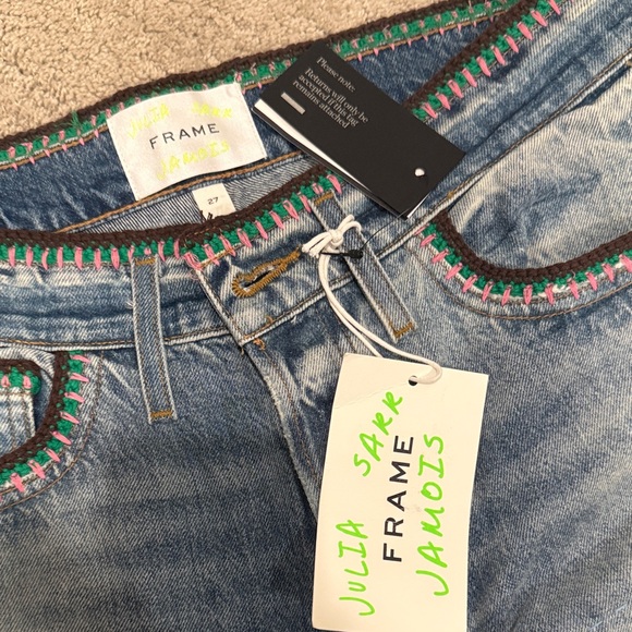 NWT Frame x Julia Sarr-Jamois Distressed Baggy Jeans 🔥 - Picture 6 of 9